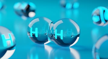 An artistic rendering of hydrogen molecules