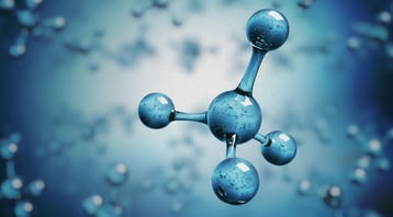 Artistic rendering of a methane molecule